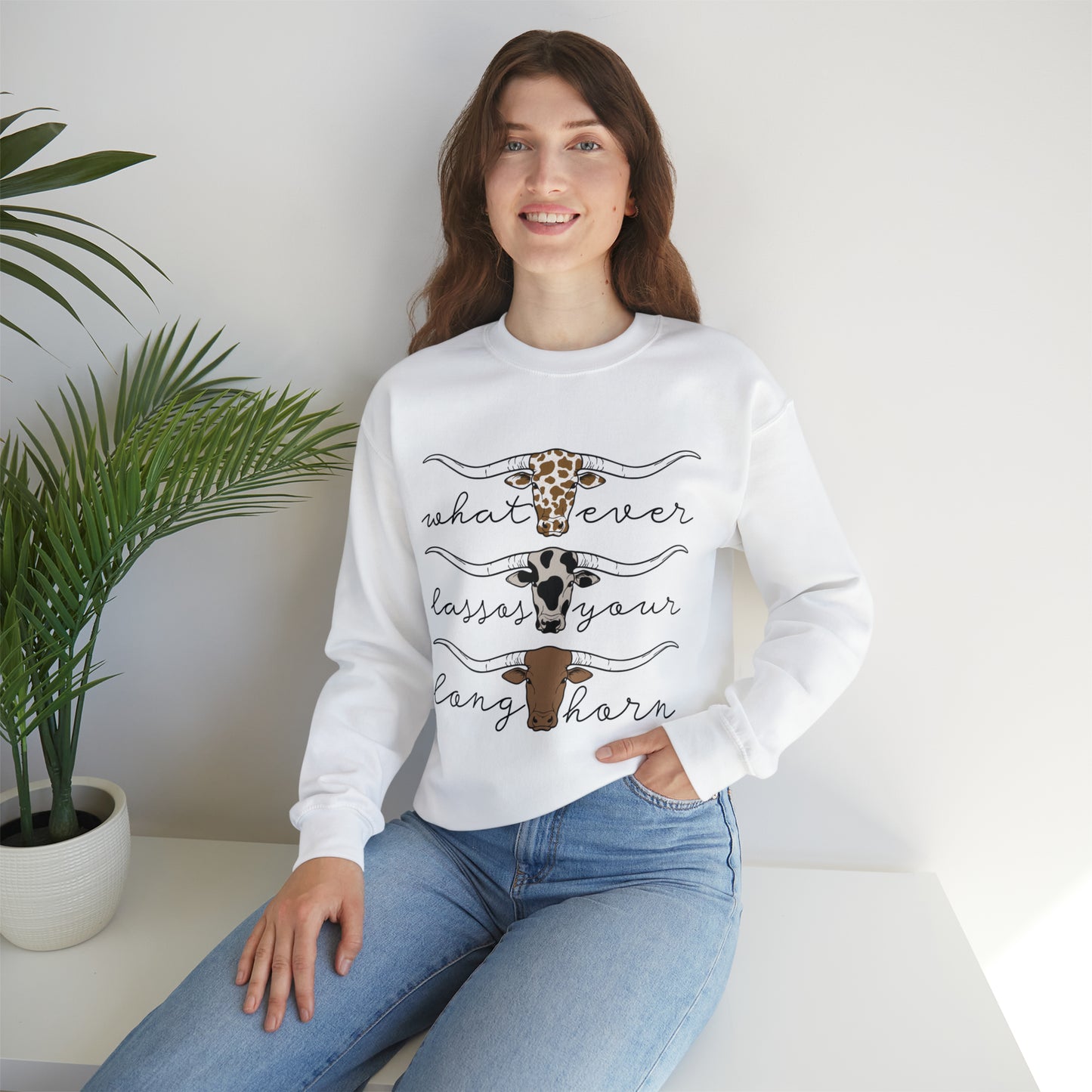 Whatever Lasso Your Longhorn Crewneck Sweatshirt