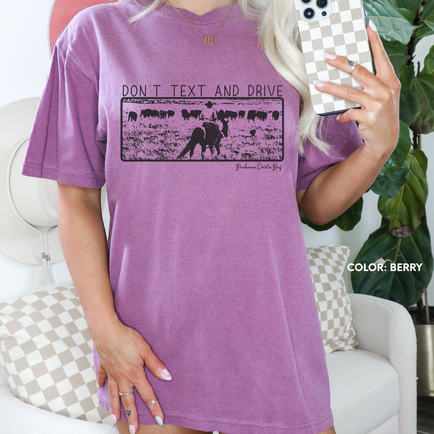 Don't Text and Drive Cattle Shirt