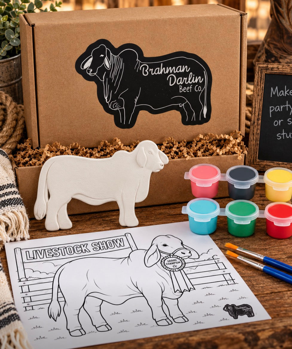 Paint a Brahman Cow Craft Kit | Kids Livestock Show & Western Art Activity| Brahman party favors