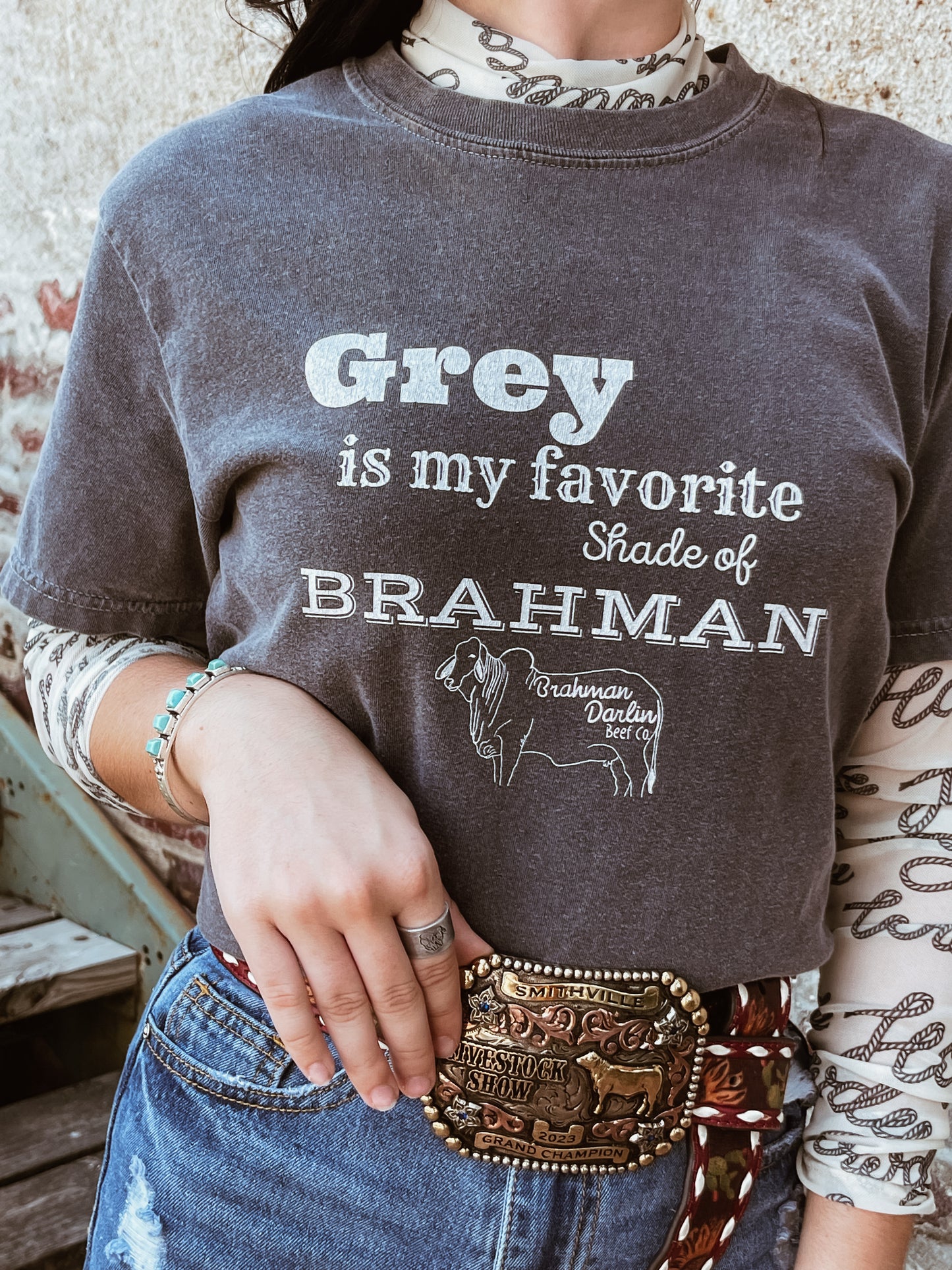 Grey is my Favorite Shade of Brahman Cattle tshirt