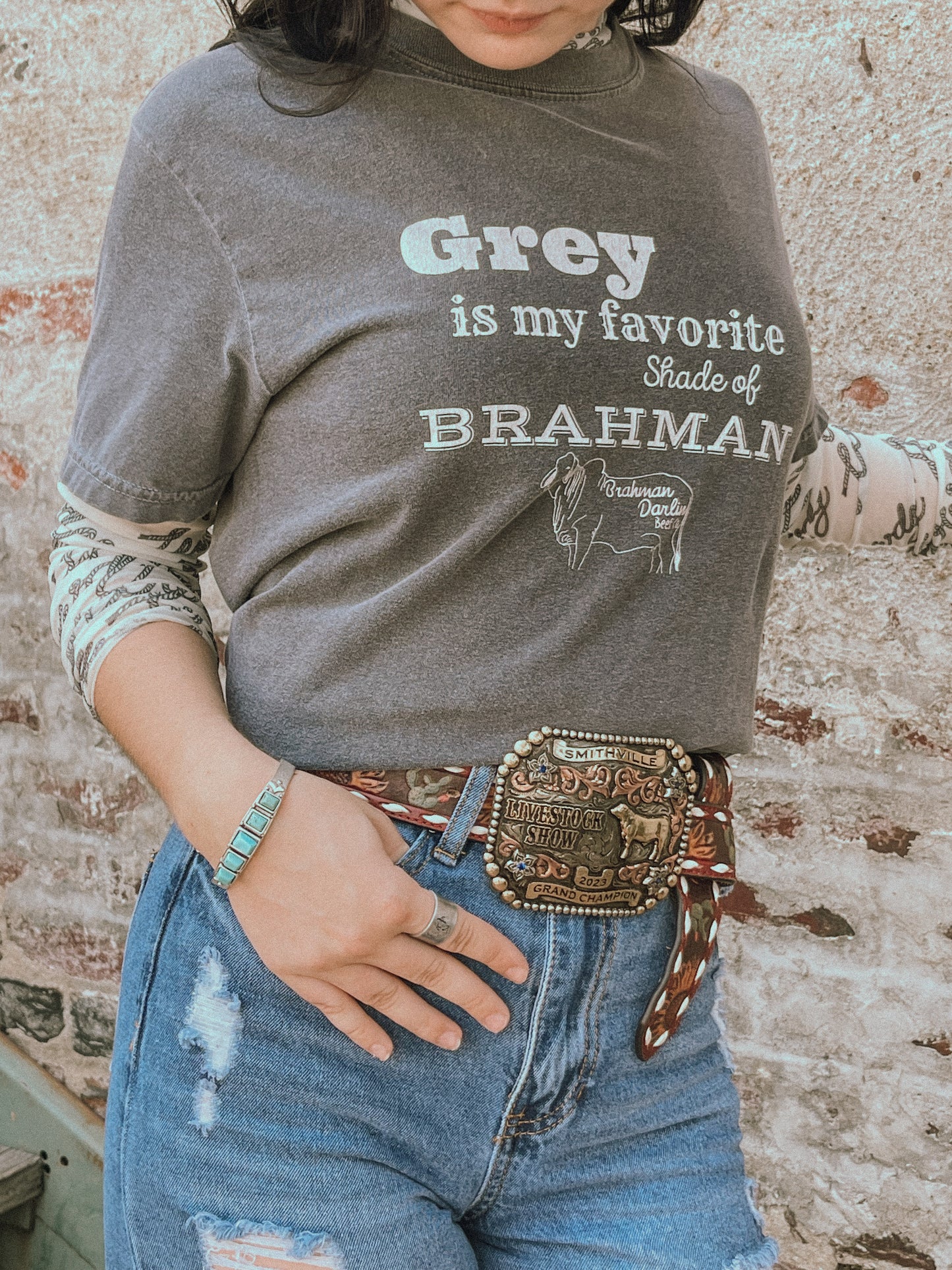 Grey is my favorite shade of Brahman Cattle t-shirt