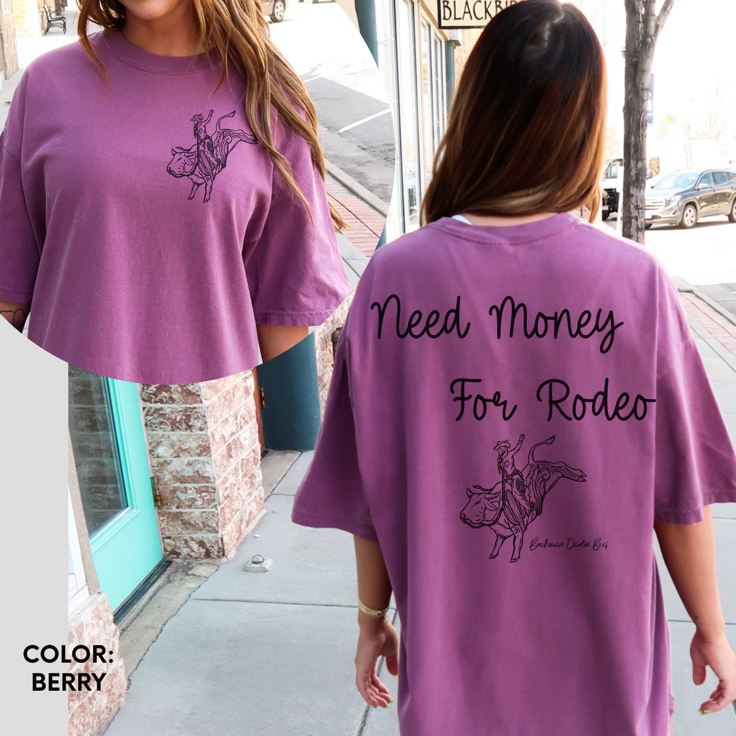 Need Money For Rodeo Comfort Colors Brahman Darlin Tshirt