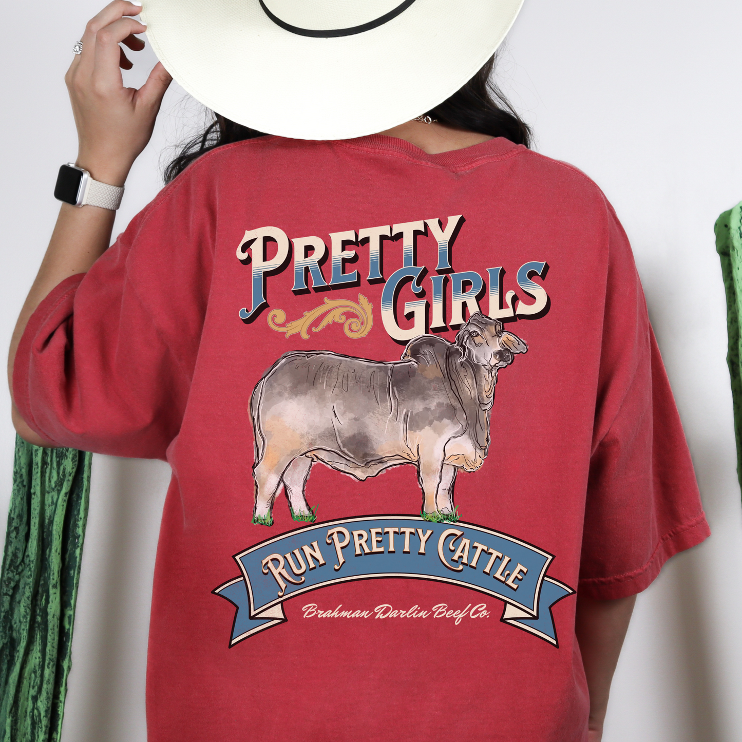 Pretty Girls Run Pretty Cattle Two Sided Tee