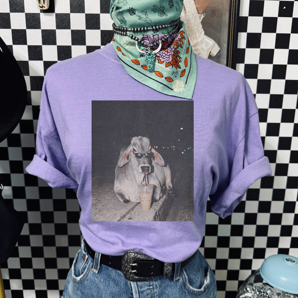 Brahman Sipping Coffee Tee