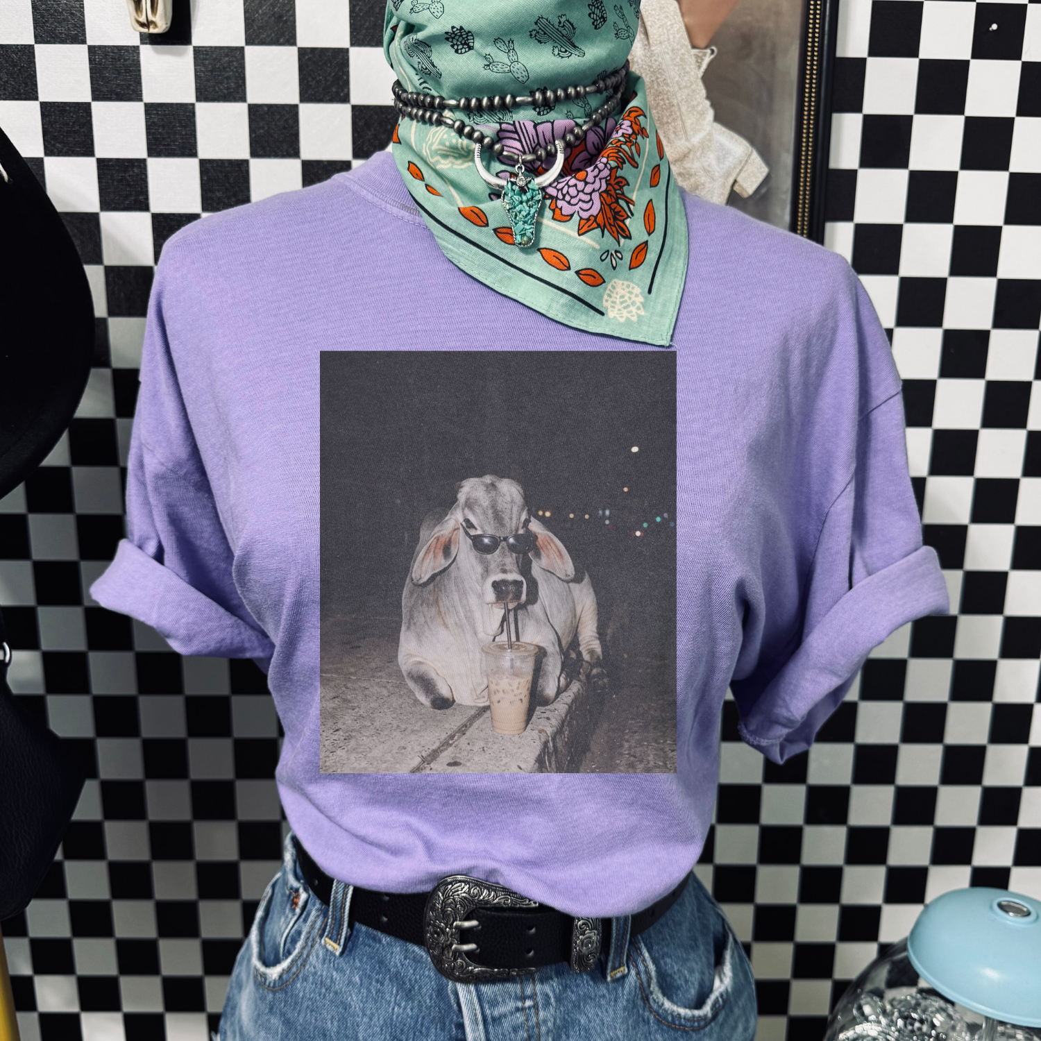 Brahman Sipping Coffee Tee