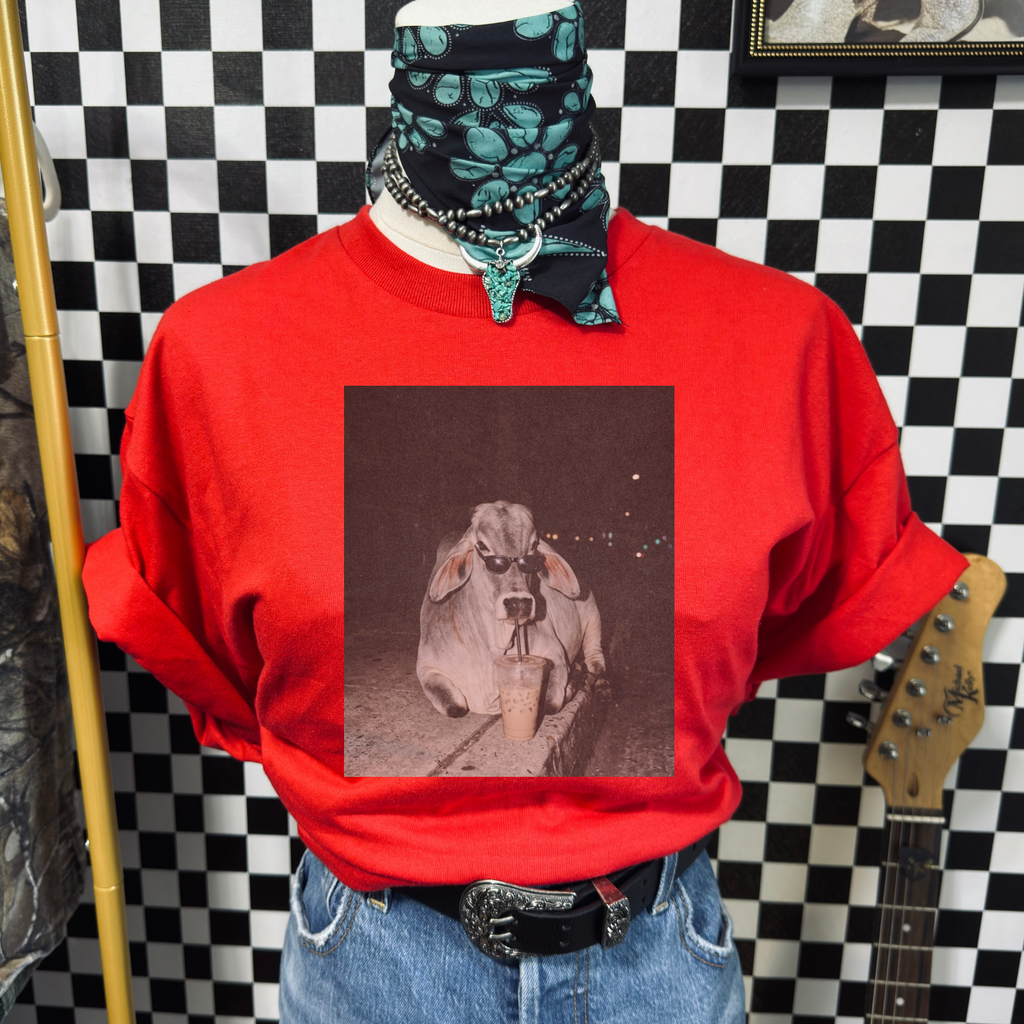 Brahman Sipping Coffee Tee