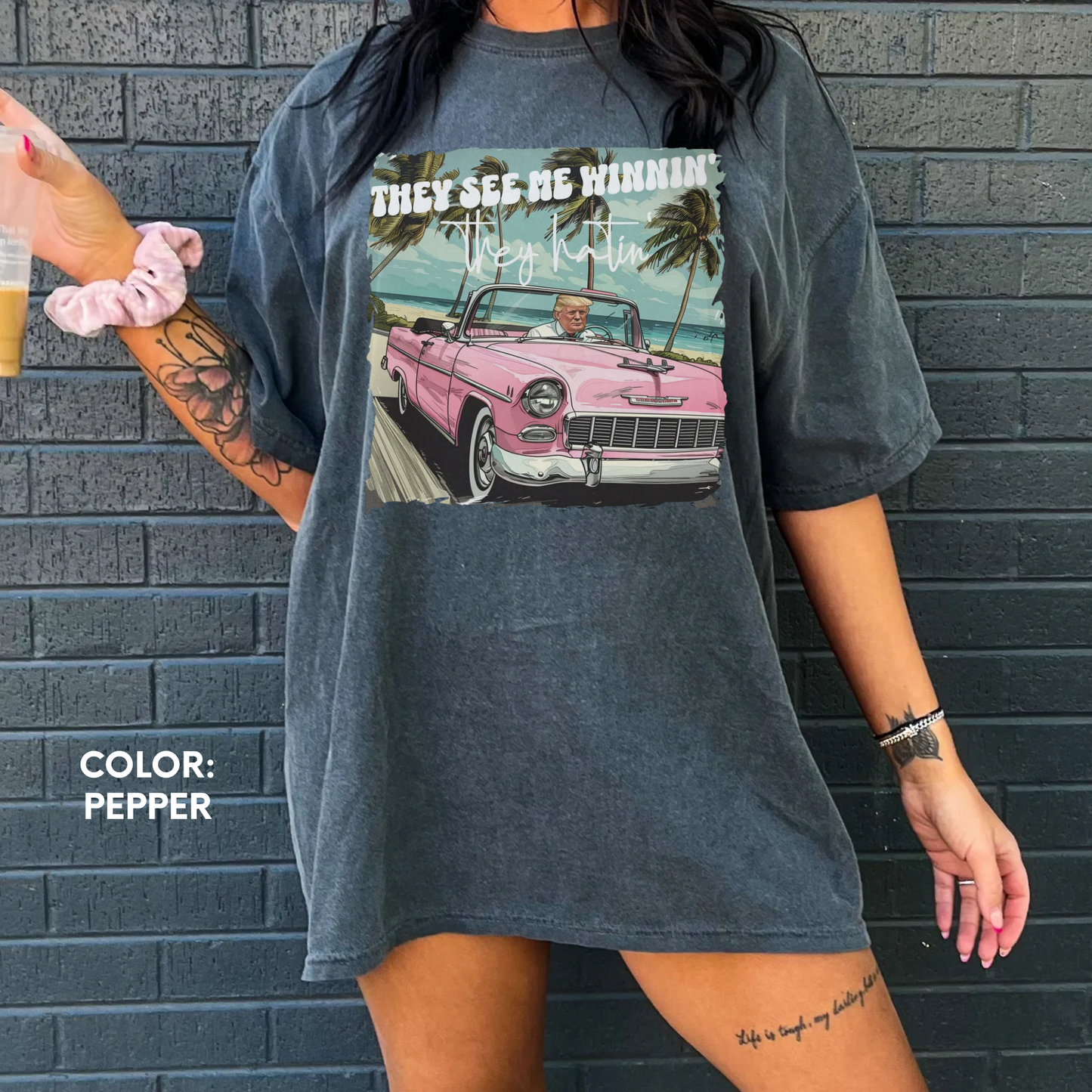 They See Me Winnin Trump 2024 Retro Car Shirt