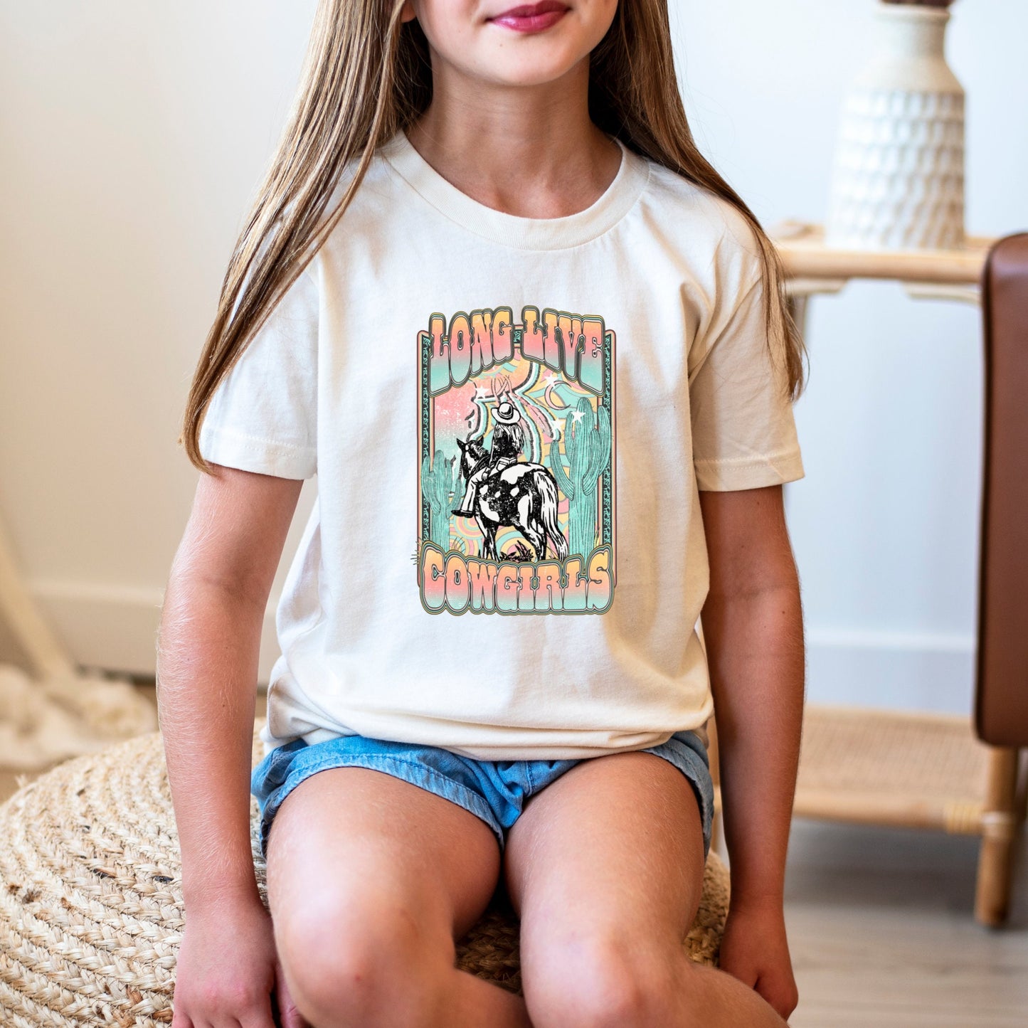 Youth size Long Live Cowgirls Shirt, Brahman Darlin Beef, Cowgirl gift, Little Cowgirl, Horse lover, Horse rider shirt, Horseback lessons