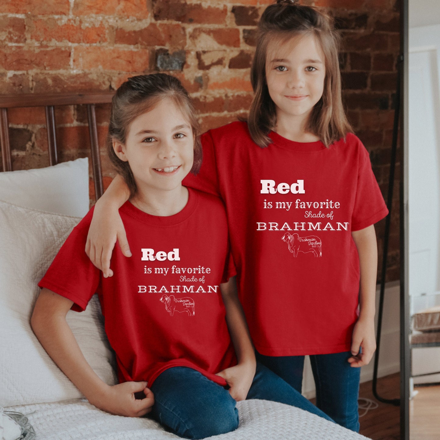 Red Is My Favorite Shade of Brahman Kids Tee