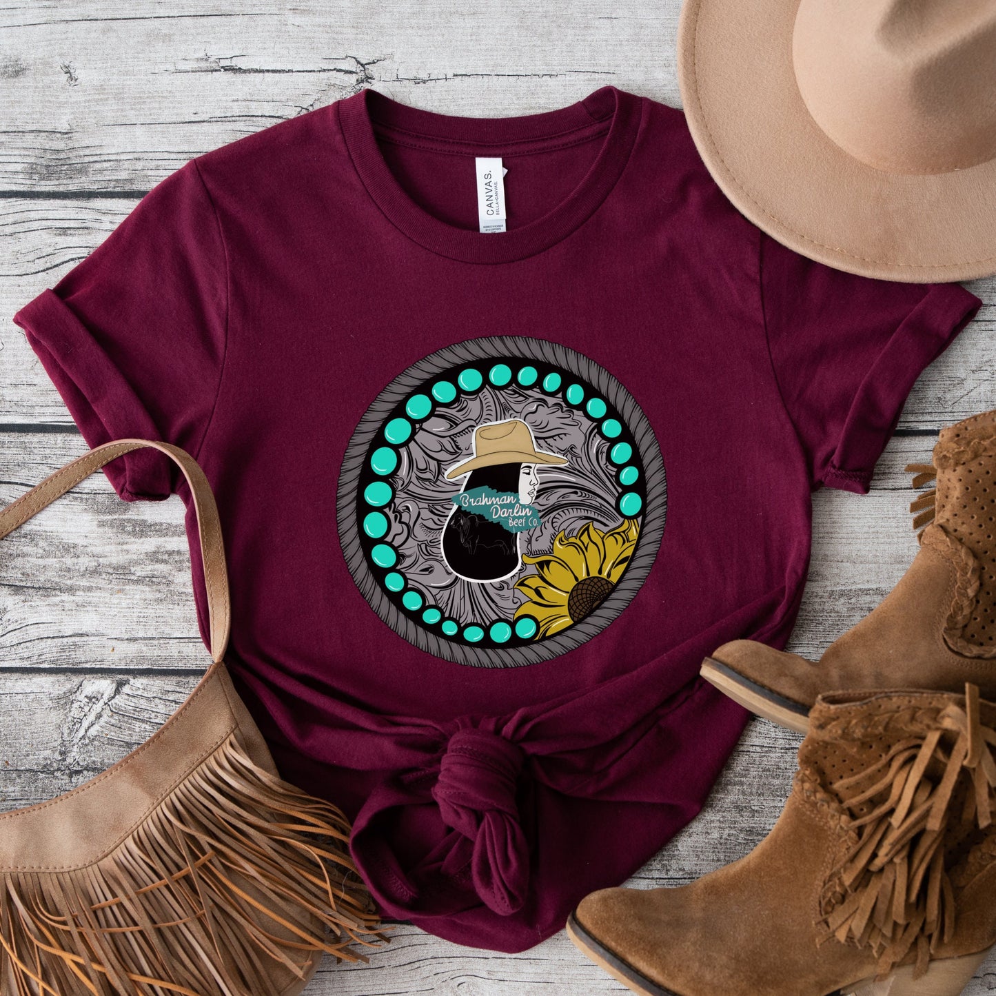 Brahman Darlin Silver Concho Cowgirl Tee