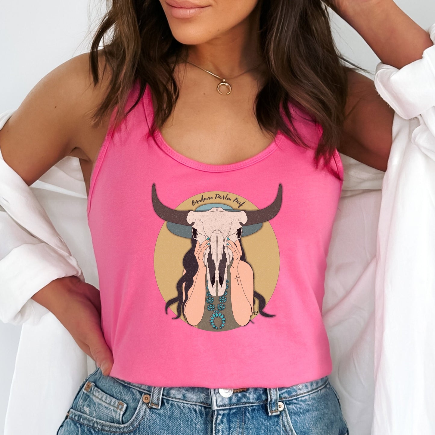 Western Skull Woman Tank Top