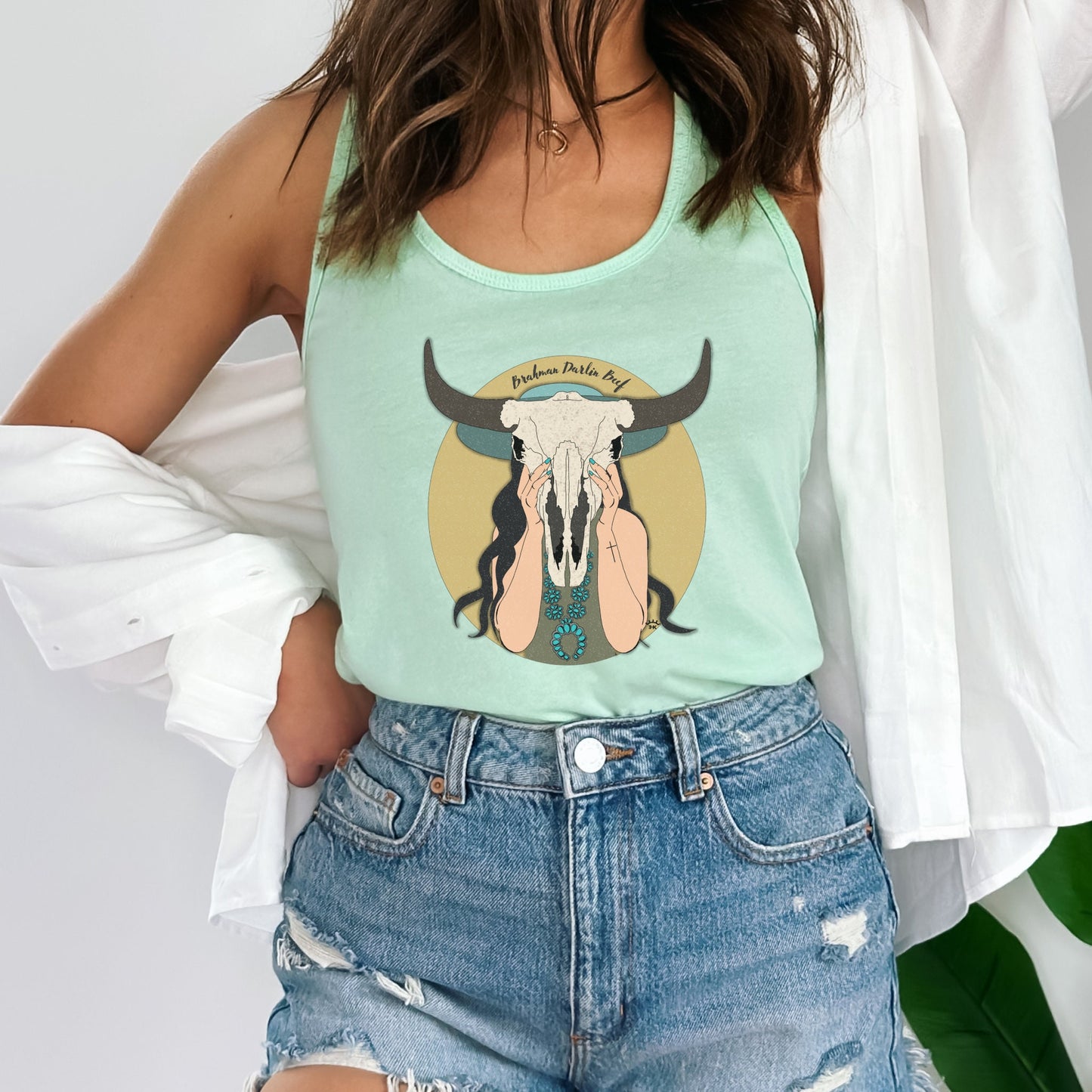 Western Skull Woman Tank Top