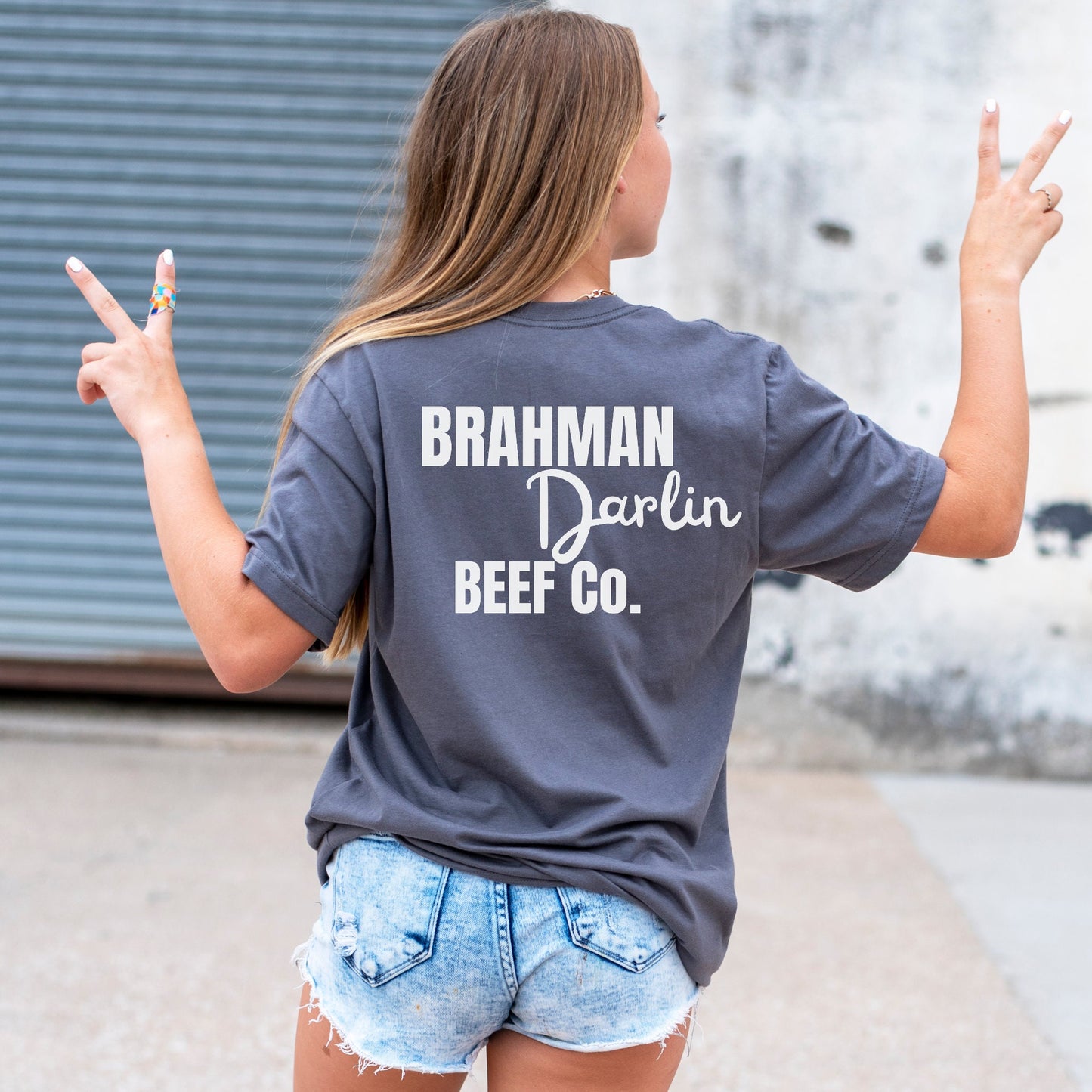 Brahman Darlin Beef Women's 2 sided logo Tee